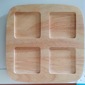 Wooden Tray with Lazy Susan